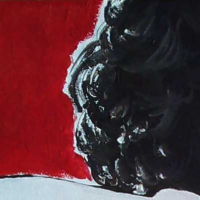 MUJER SOBRE FONDO ROJO